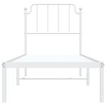 vidaXL Cadre de lit métal sans matelas avec tête de lit blanc 80x200cm