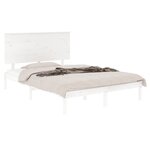 vidaXL Cadre de lit sans matelas blanc 120x190 cm bois massif