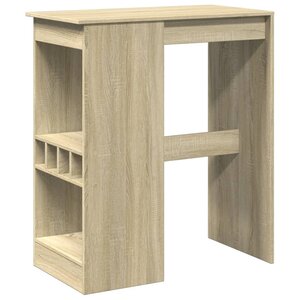 vidaXL Table de bar avec étagères chêne sonoma bois d'ingénierie