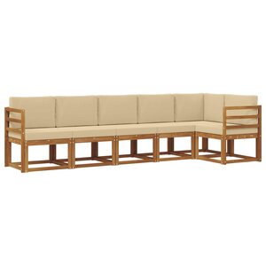 vidaXL Ensemble de canapés d'extérieur 6 pc Naturel et Beige