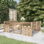 vidaXL Mobilier de salle à manger de jardin 3 Pièces Bois de pin imprégné