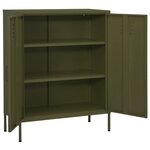 vidaXL Armoire de rangement Vert olive 80x35x101 5 cm Acier