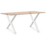 vidaXL Pieds de table à manger 2 pièces Blanc 90 x (72-73 3) cm Acier