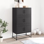 vidaXL Buffet noir 68 5x38 5x123 5 cm acier