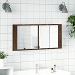 vidaXL Armoire à miroir à LED de bain chêne marron 100x12x45 cm