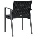 vidaXL Chaises de jardin et coussins lot de 4 noir 56 5x57x83 cm rotin