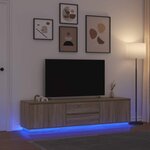 vidaXL Meuble TV avec lumières LED chêne sonoma 193 5x41x50 cm