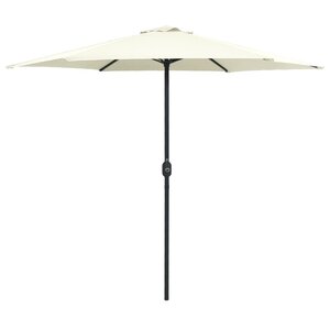 vidaXL Parasol de jardin et mât en aluminium 270x246 cm Blanc sable