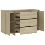 vidaXL Buffet avec 3 tiroirs Chêne Sonoma 120x41x75 cm Bois ingénierie