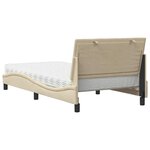 vidaXL Lit avec matelas crème 100x200 cm tissu