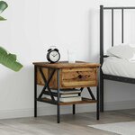 vidaXL Table de chevet avec tiroir Bois ancien 40 x 42 x 45 cm