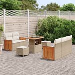 vidaXL Ensemble de canapé de jardin avec coussin 8 Pièces Beige et crème
