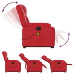 vidaXL Fauteuil inclinable de massage électrique rouge similicuir
