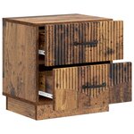 vidaXL Cabinet de chevet avec tiroir Bois ancien 43 x 34 5 x 44 5 cm