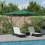 vidaXL Parasol déporté Roma avec LEDs Vert 352x251x265 cm en aluminium