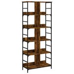 vidaXL Bibliothèque chêne fumé 78 5x33x188 5 cm bois d'ingénierie