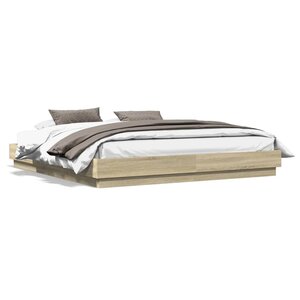 vidaXL Cadre de lit sans matelas chêne sonoma 200x200 cm