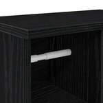 vidaXL Meuble de salle de bain avec porte-rouleau noir 39x22x90 cm