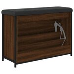 vidaXL Banc à chaussures avec tiroir rabattable chêne fumé 82x32x56 cm