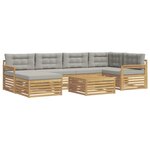 vidaXL Ensemble de canapés d'extérieur 7 pc Blanc et gris clair