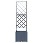 vidaXL Jardinière de jardin avec treillis gris 40x40x143 cm
