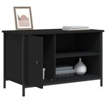 vidaXL Meuble TV Noir 80x40x50 cm Bois d'ingénierie