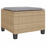 vidaXL Ensemble de bistro 3 Pièces avec coussins beige résine tressée