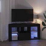 vidaXL Meuble TV LED d'Angle Noir 101 x 40 x 50 cm Bois d'ingénierie