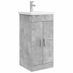 vidaXL Meuble de salle de bain avec évier Gris béton 42 x 40 x 84 5 cm