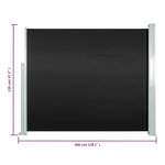 vidaXL Auvent latéral rétractable 120 x 300 cm Noir