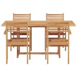 vidaXL Ensemble de salle à manger pour jardin 5 Pièces Marron
