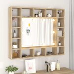 vidaXL Armoire de miroir avec LED Chêne sonoma 91x15x76 5 cm