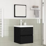 vidaXL Ensemble de mobilier de salle de bain 2 Pièces Chêne noir et Blanc