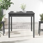 vidaXL Table de jardin gris 82 5x82 5x76 cm bois massif de pin