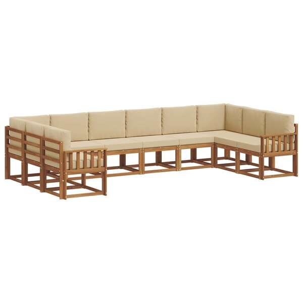 vidaXL Ensemble de canapés d'extérieur 10 pc Naturel et Beige