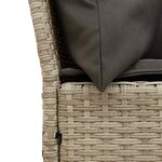 vidaXL Canapé de jardin et coussins gris clair résine tressée