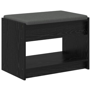 vidaXL Banc d'entrée Chêne Noir 63 x 38 x 45 cm