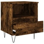 vidaXL Table de chevet chêne fumé 40x35x50 cm bois d’ingénierie