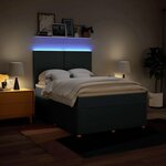 vidaXL Sommier à lattes de lit avec matelas Bleu 160x200 cm Tissu