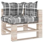 vidaXL Canapé palette de jardin 2 places et coussins pinède