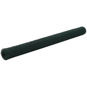 vidaXL Grillage Acier avec revêtement en PVC 25x1 5 m Vert