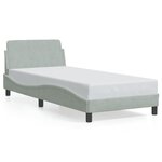 vidaXL Cadre de lit Dover gris clair 90x190 cm velours