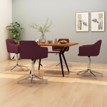 vidaXL Chaises pivotantes à manger lot de 4 violet tissu