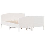 vidaXL Cadre de lit sans matelas blanc 135x190 cm bois de pin massif