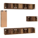vidaXL Ensemble meuble TV 8 Pièces Bois ancien 30 5 x 30 x 90 cm