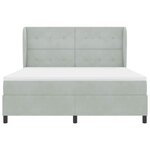 vidaXL Lit à ressorts avec matelas Gris clair 200 x 180 cm Polyester