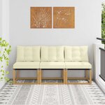 vidaXL 3 Pièce Sofa de milieu extérieur