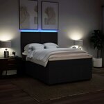 vidaXL Sommier à lattes de lit avec matelas Noir 160x200 cm Tissu