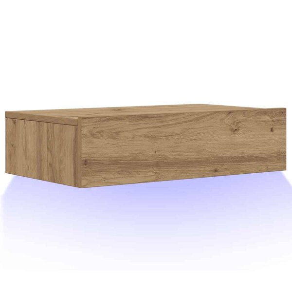 vidaXL Meuble TV avec éclairages LED chêne artisanal 60x35x15 5 cm