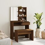 vidaXL Ensemble de coiffeuse Chêne marron 74 5x40x141 cm
